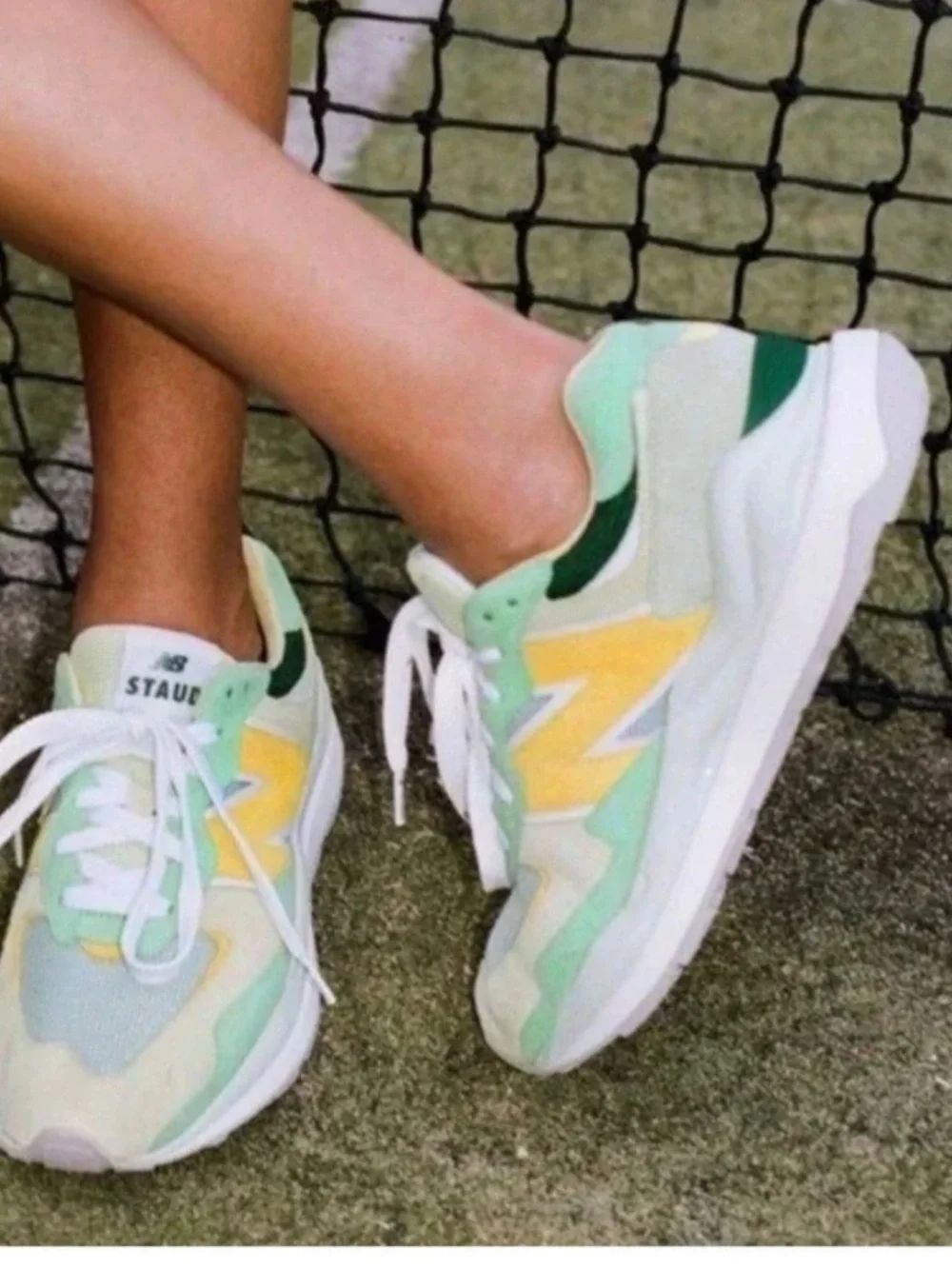 New Balance x STAUD 57/40 sneakers Men’s 7 Green Yellow Suede